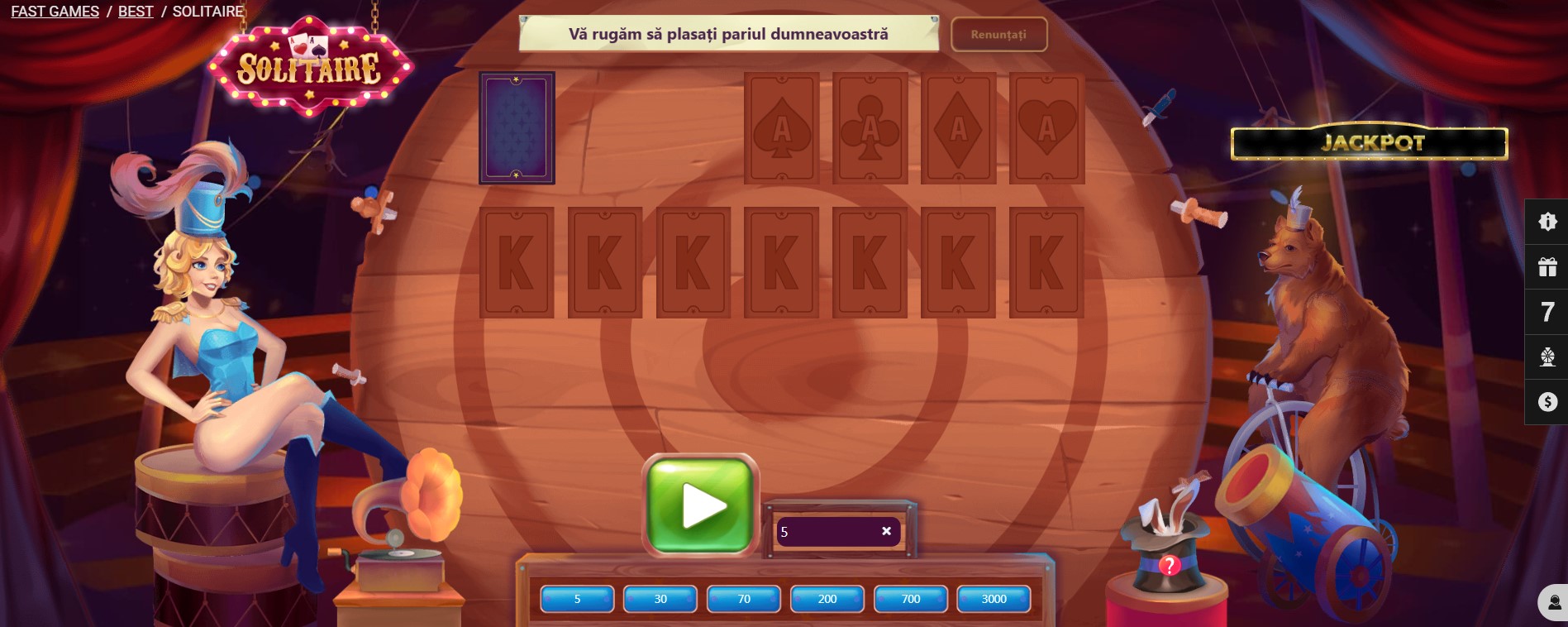 Solitaire дар Тоҷикистон барои пули ҳақиқӣ дар казино Melbet